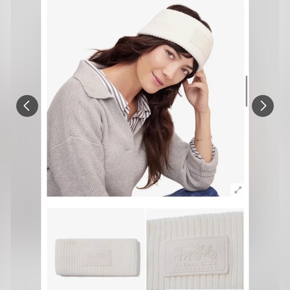 Coach White Knit Headband | NWT Winter Accessory - Picture 1 of 4